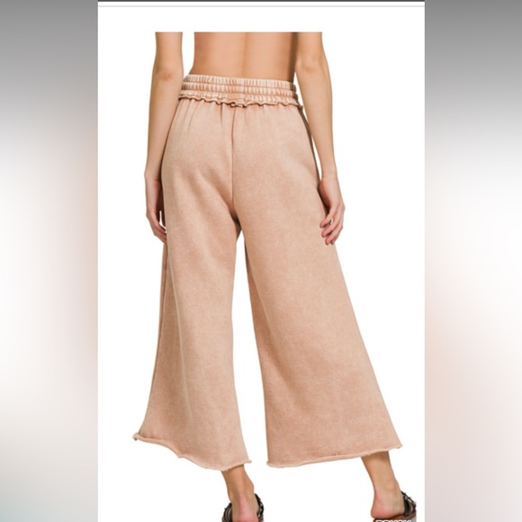 10 Acid Washed French Terry Palazzo Pants - Picture 3 of 3